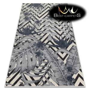 MODERN amazing RUGS 'HEOS' Jungle cream blue CARPETS ORIGINAL nature pattern - Picture 1 of 6