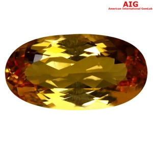 2,25 ct AIG zertifizierter Ovalschliff (11 x 6 mm) orange gelb Imperial Topas Stein - Bild 1 von 4