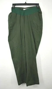 Asos Maternity Womens Olive Flat Front Elastic Waist Cotton Pull On Pants 2 - Picture 1 of 6