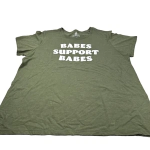 Positive Tees Women's Sz 2X Babes Support Babes Short Sleeve Tee Shirt Green New - Picture 1 of 10