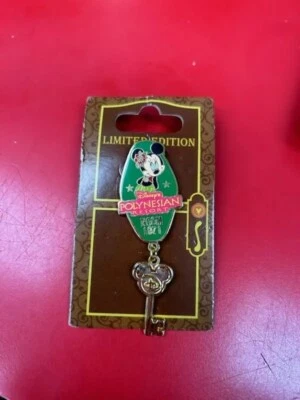 NUEVO ANTIGUO RARO LE 750 Pin Disney Disney's Polynesian Resorts Habitación Llave Minnie Mouse Foto 1 de 2