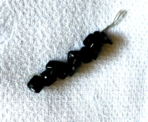Tiniest 1/4" Square Antique Black Glass Faceted Buttons Cover