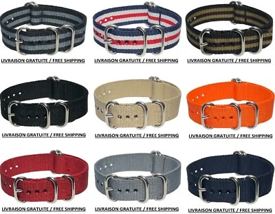 Nato Top Zulu Bracelet Montre Watch Band Strap Nylon 18/20/22/24mm Fashion Mode - Image 1 of 4