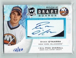 09 10 UD The Cup Auto Rookie Draft Boards  Ryan O'Marra  /20  Rookie  Auto  SP
