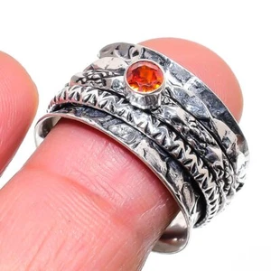 Whisky Topaz Gemstone Ring Handmade Unique Tribal Bali Vintage Jewelry 9" SR 122 - Picture 1 of 6