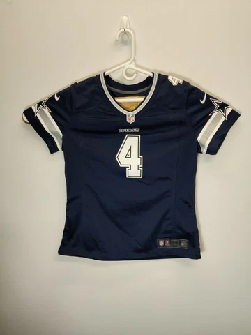 Nike On Field Dallas Cowboys Dak Prescott Jersey #4 Women's Size L Blue Cover