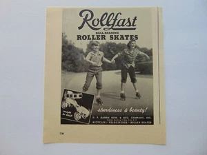 1947 ROLLFAST Kugellager Rollschuhe - Vintage Kunstdruck Anzeige - Bild 1 von 1