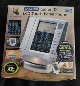NEW INNOVAGE Telefon Mówiący Identyfikator dzwoniącego PODŚWIETLANY Ekran dotykowy LCD Lądowa / Zegar - Zdjęcie 1 z 5