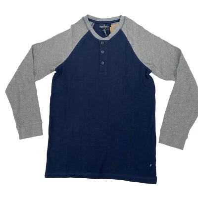 Camisa Henley Tailor Vintage Para Hombre Pequeña Azul Gris AIROTEC Manga Larga Nueva Con Etiquetas Foto 1 de 4