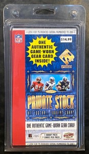 2001 Pacific Private Stock Sealed Hobby Football Pack in Clamshell - 7 cards