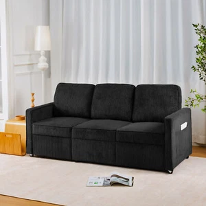 Retractable 3 Seater Sofa, Easy To Assemble, Suitable For Living Rooms, Apartmen - Picture 1 of 12