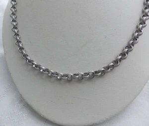 Stainless Steel Round Chain Link Necklace #ST528 - Picture 1 of 7