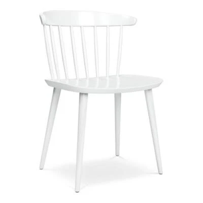 Silla de comedor de plástico Aron Living Brook de 17" Mid-Century en blanco Foto 1 de 4