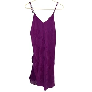 Victoria's Secret Gold Label Vintage Purple 100% Silk Nightgown Straps Size M - Foto 1 di 10