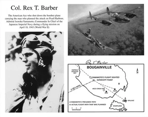 Rex T Barber WWII Fighter Ace Signed Autograph 8 x 10 Photo PSA DNA j2f1c *77 - Picture 1 of 3