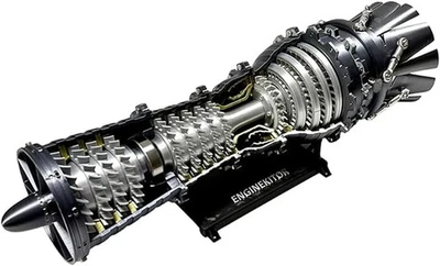 Kit modelo motor turborreactor metálico escala 1:24 con iluminación LED y control de velocidad Foto 1 de 4