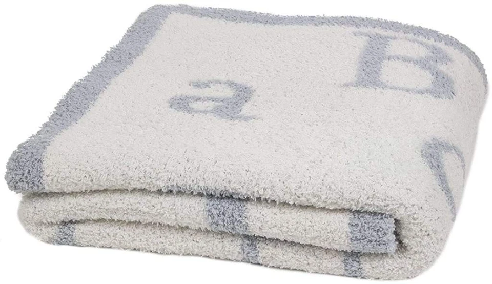 Manta ABC Barefoot Dreams® CozyChic®, océano/crema Foto 1 de 1