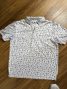 AndersonOrd Shirt Mens L Performance Golf Polo Palm Trees, Umbrella, Life Guard - Picture 1 of 4