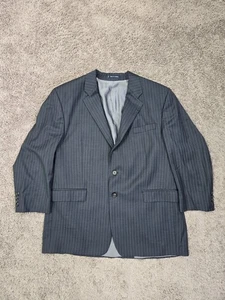 Ralph Lauren Blazer 46R Wool Pinstripe Charcoal 2 Button Jacket Sport Coat - Picture 1 of 10