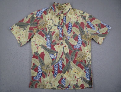Camisa Hawaiana Kahala para Hombres Talla Grande Rojo Verde Floral Inversa Pullover Hecha Hawaii Foto 1 de 4