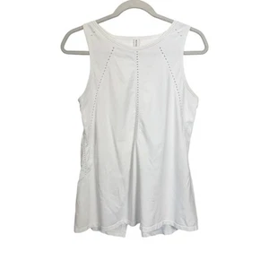 Athleta Women’s Sz S White Foothill Seamless Nylon Stretch Split Back Tank Top - Picture 1 of 7
