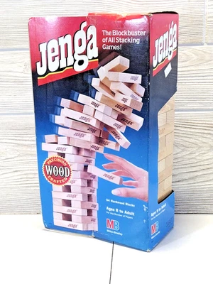 Vintage JENGA Milton Bradley Game 1986 Edition Complete in Box 54 Pieces SEALED - Image 1 of 3