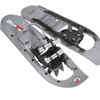 GO2GETHER G2 23" Mountain Terrain Snowshoes Set with Trekking Poles & Tote Bag – Grey