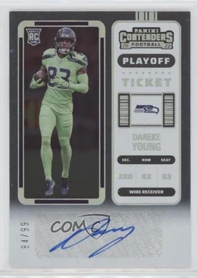 2022 Panini Contenders Playoff Ticket /99 Dareke Young #255 Rookie Auto RC - Image 1 of 2