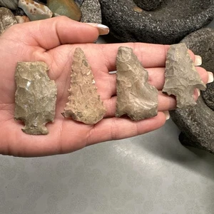 MLC 578 (4) Archaic To Adena Arrowheads Old TN KY IL Artifacts - Picture 1 of 7
