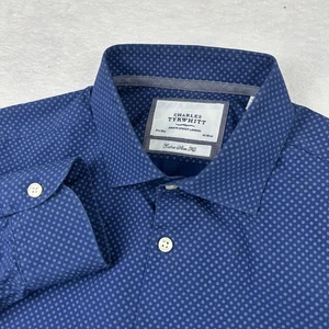 Charles Tyrwhitt Hemd Herren 16,5 35 Extra Slim Fit Blau Geometrisch Baumwolle - Bild 1 von 24