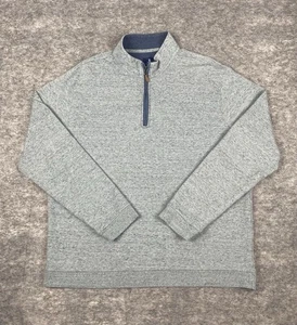 Johnnie-O Sully Pullover Mens XL Jade Blue Quarter Zip Cotton Blend Sweater - Picture 1 of 9
