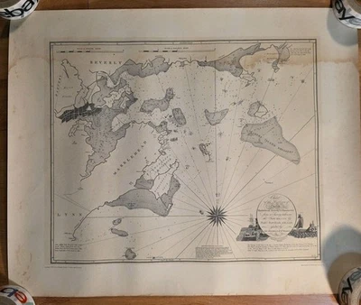 1804 Chart Salem Marblehead Beverly Manchester Harbor 1974 Print map Ma Mass - Image 1 of 4