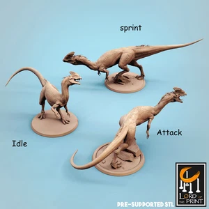 Dilophosaurus dinosaur miniature - rescale miniatures - DnD miniatures - Role P - Picture 1 of 4