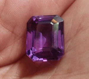 12.45 Ct A+Natural Color Change Alexandrite Certified Loose Gemstone Emerald Cut - Picture 1 of 10