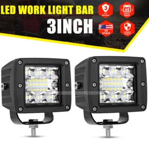 2PCS 3 Inch LED Cube Pods Work Light Bar Spot Beam Driving Fog Offroad ATV Truck - Picture 1 of 12