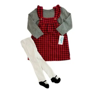 Carters Baby Girl 3 Piece Tee & Jumper Set - 18 Months - Picture 1 of 4