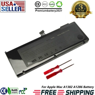 ✅A1382 Laptop Battery For Apple MacBook Pro 15" A1286 Early /Late 2011 Mid 2012  - Image 1 of 4
