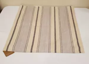 POTTERY BARN 20"x20" Square Blue Beige Stripe Linen Pillow Case NEW - Picture 1 of 6