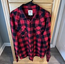 Levi's Red Black Western Buffalo Plaid Flannel Shirt - Men’s Large - Button Up