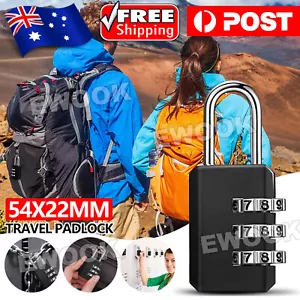 Combination Lock Travel Padlock Locker 3 digit Security Suitcase Luggage Bag Gym - Picture 1 of 9