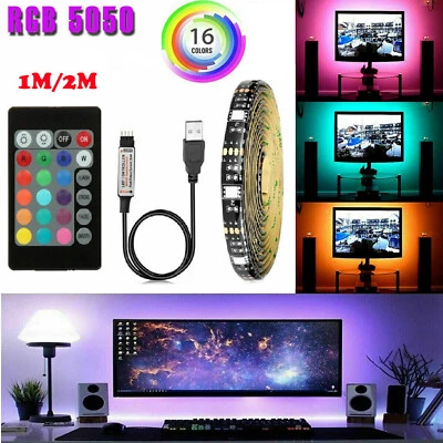 1/2M LED Strip Light 5V USB TV Back Light 5050 RGB Multi Color Charging w/Remote - Image 1 of 4