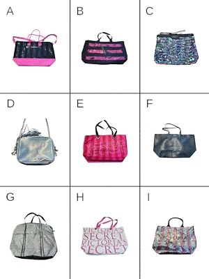Lot of 9 Victoria's Secret Large Tote Purse Makeup Bag Most New Some Preowned - Image 1 of 4