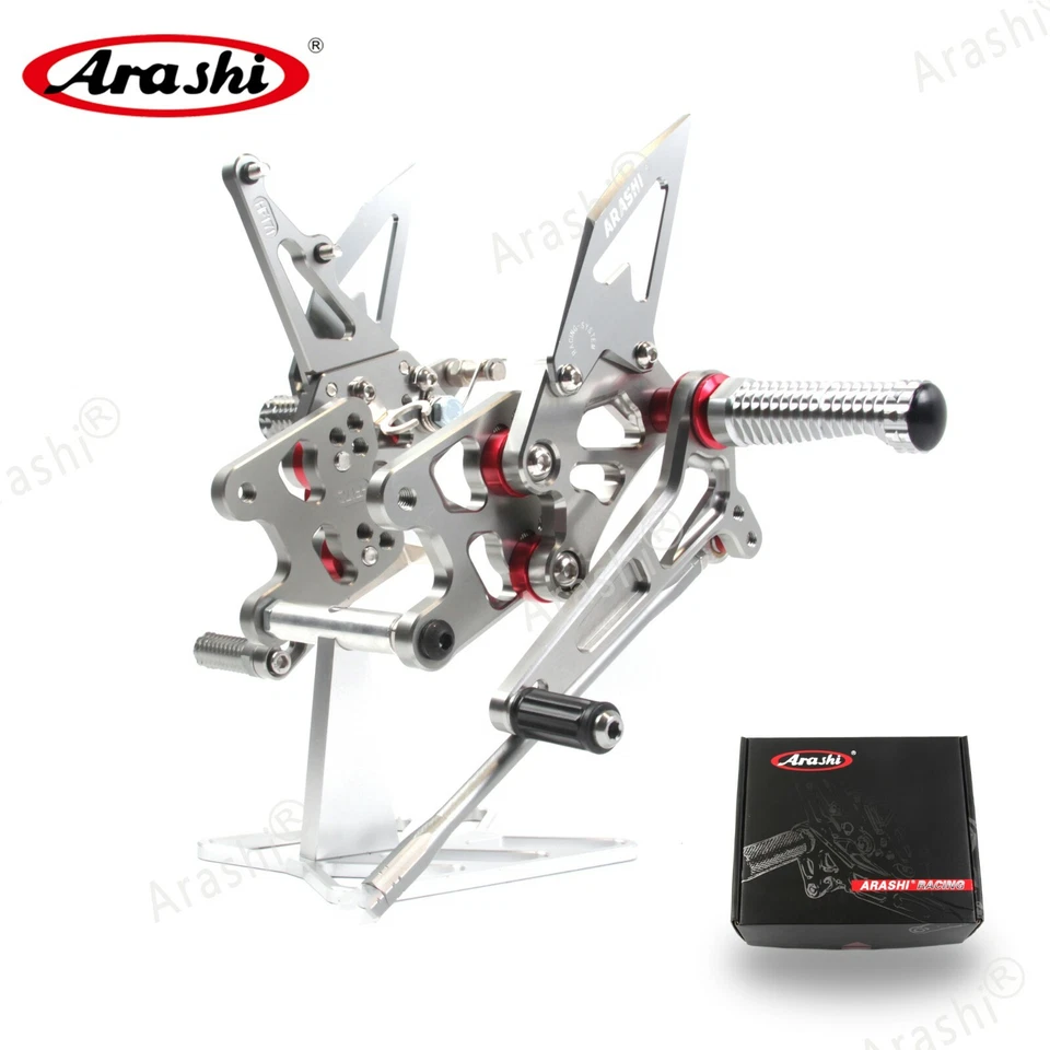 Arashi V2.0 Adjustable Rearsets Footrest for Suzuki GSXR1000 2007 2008 GRAY - Image 1 of 4