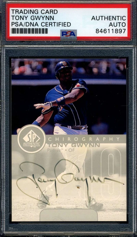 Autógrafo Tony Gwynn PSA ADN certificado de autenticidad firmado 1999 Upper Deck SP Foto 1 de 1