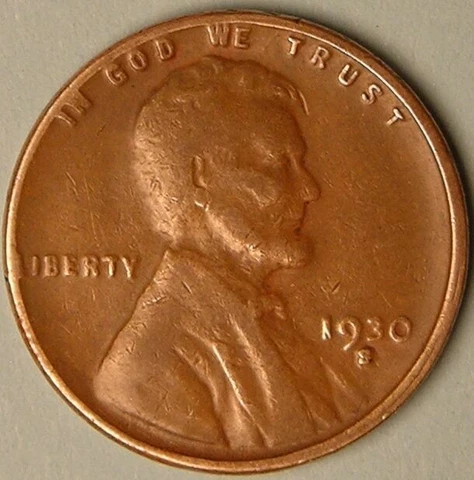 1930 S - Lincoln Wheat Penny - G/VG Cover