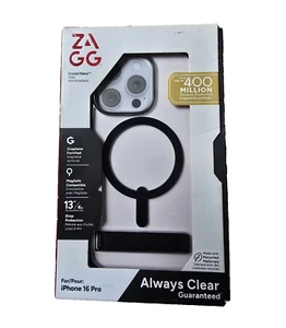 ZAGG Crystal Palace Snap w/ Kickstand Magsafe Case for iPhone 16 Pro Clear - Picture 1 of 3