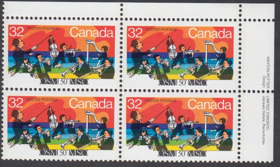 Canada - #1010 Montreal Symphony Plate Block - MNH - Image 1 of 1