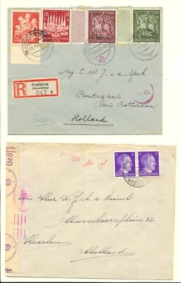 GERMANY-1943 -3 x COVER/CARD 1 REG.. ALL-TO HOLLAND -CENSORS -F/VF @1 - Image 1 of 4