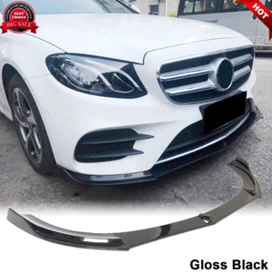 For Mercedes W213 E300 E400 E350 Sport 16UP Gloss Black Front Bumper Lip Spoiler - Foto 1 di 12