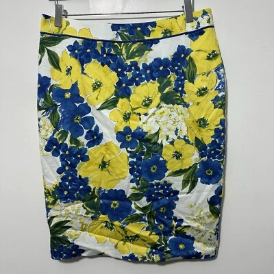Debenhams Collection Womens Blue Yellow Green Floral Pencil Skirt Size 12 BNWT - image 1 of 4